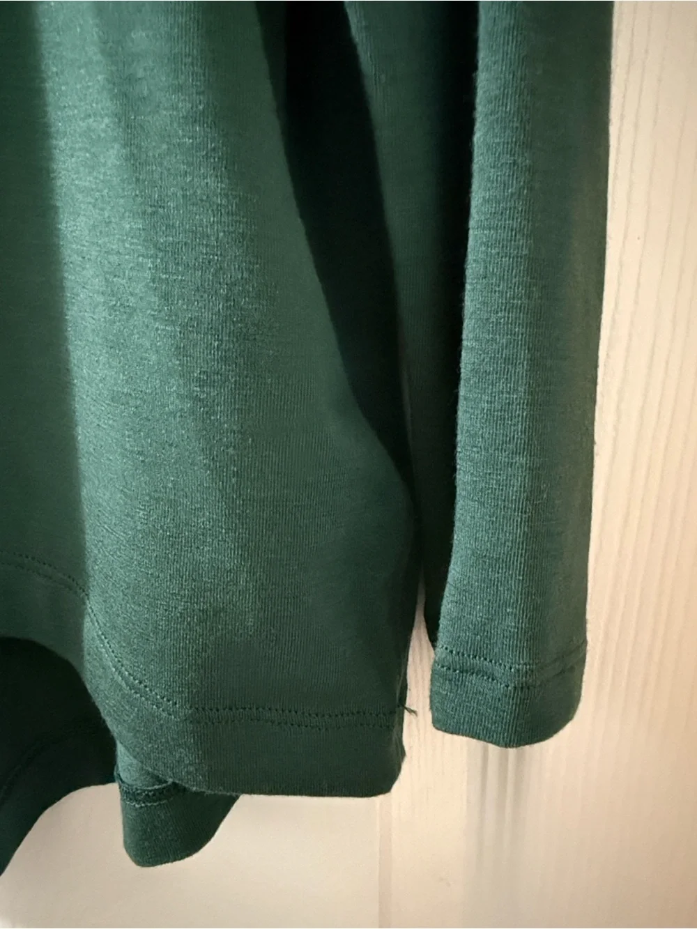Athleta With Ease Top Forest Green Split Back High Low Tunic Size Small